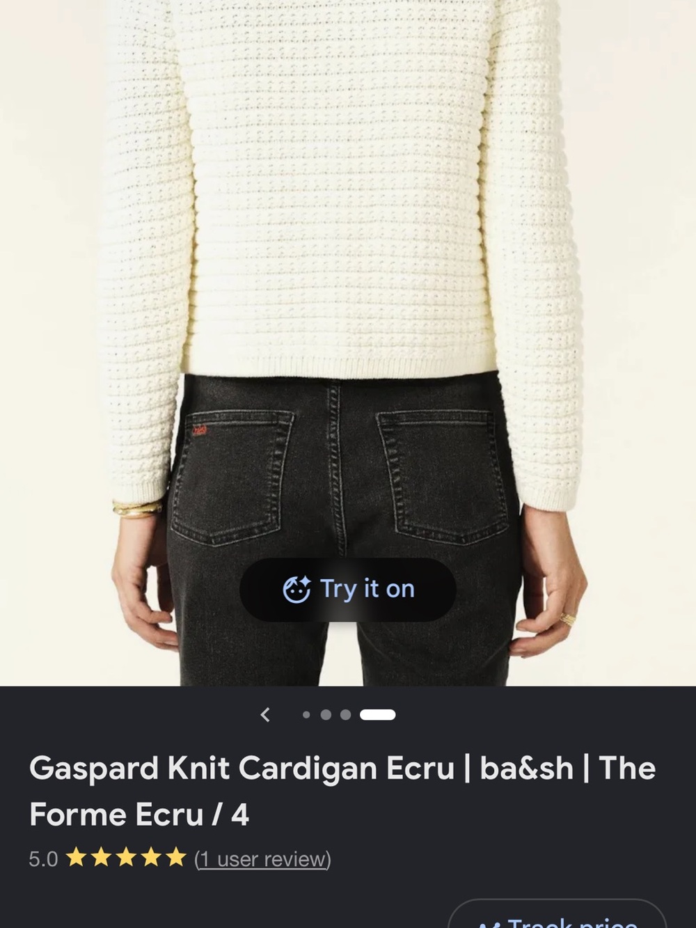 ba&sh Ecru Knit Cardigan - Soft Off-White